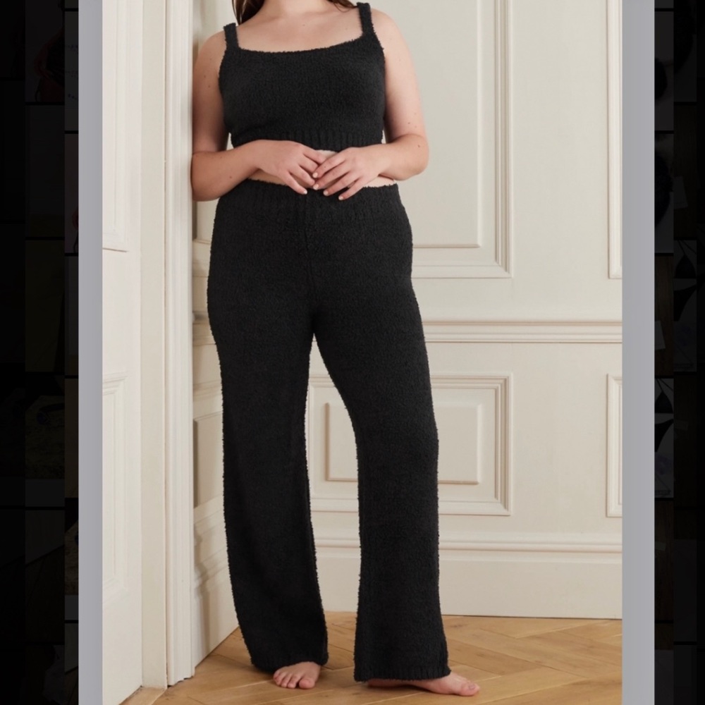 SKIMS Cozy Knit Pants & Tank Set - Onyx
